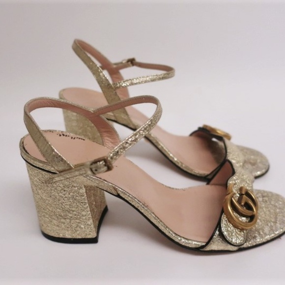 Gucci GG Marmont Sandals Gold - Picture 4 of 8